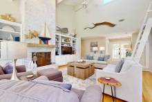 A spacious living room in a vacation home on Hilton Head Island