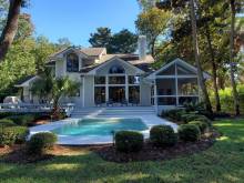 A large vacation home with an outdoor pool on Hilton Head Island