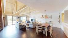 The spacious living room and dining area in a spacious vacation rental on Hilton Head Island